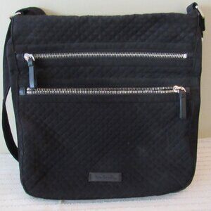 Black Vera Bradley triple zip hipster bag
